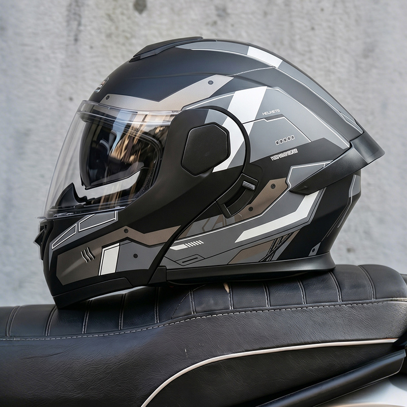 Full Face Motorcycle Helmet With Bluetooth - DOT-gecertificeerde Ad Factory open face motorhelm